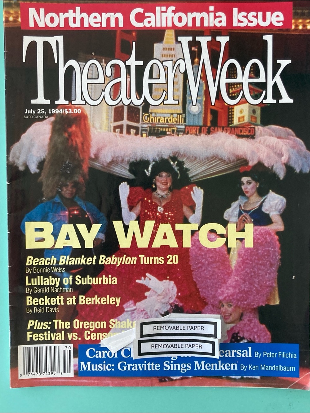 Beach Blanket Babylon Turns 20 Theater Week Magazine July 25 1994 Label Attached